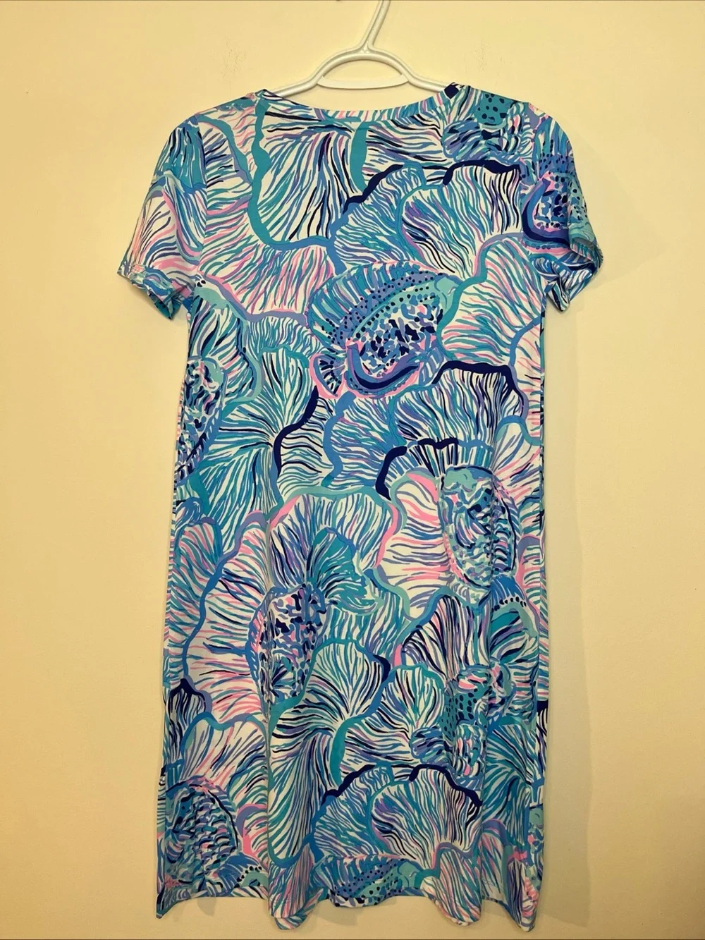 New! Lilly Pulitzer 100% Pima Cotton Cody Swing Fishful Thinking Dress Blue XS